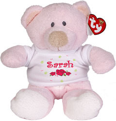 New Baby "Lovely As A Rose" Personalized ©Ty Inc. "Baby Pink" Teddy Bear